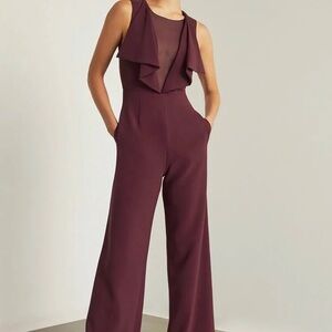 BCBGMaxAzria Rich Burgundy Sleeveless Jumpsuit